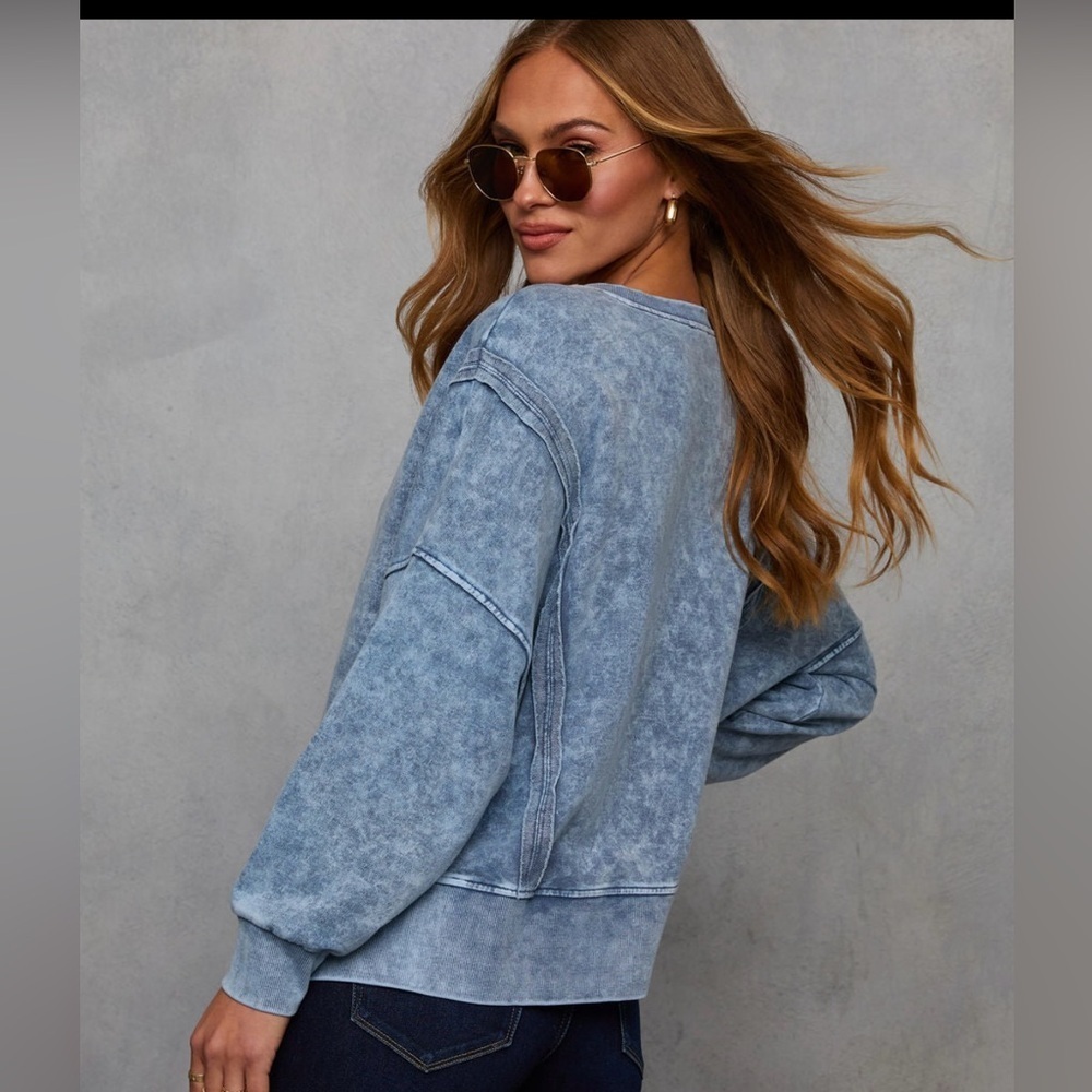 VICI - Acid Wash Pullover Sweatshirt - Picture 3 of 9